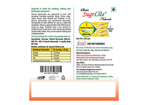 SugrLite Stevia Naturals Sugar Blend Sweetener