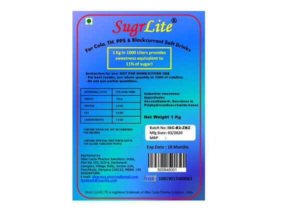 SugrLite White Diet Sweetener For Cola